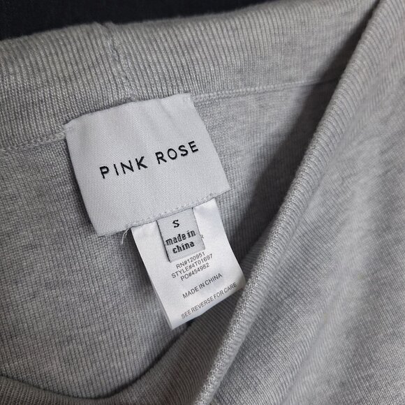 💙 Pink Rose Soft Knit Straight Leg Thick Warm Elastic Waist Pants Size S/M Cozy - Picture 4 of 8